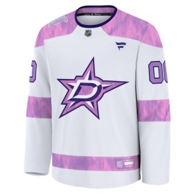Maillot de Hockey Dallas Stars Personnaliser Fanatics Hockey Fights Cancer Practice 2024-25 Blanc - Homme